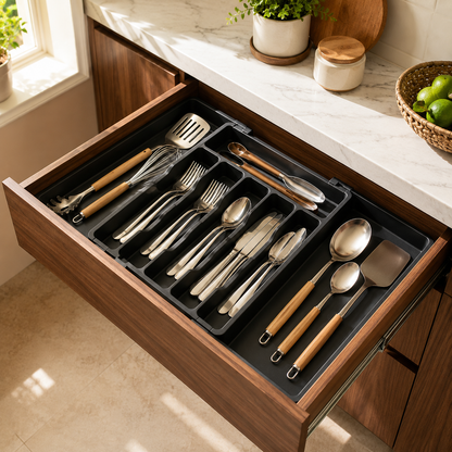 Homiva | FlexNest™ Expandable Kitchen Cutlery Organizer