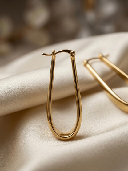 Sora | Elongated Hoop Earrings