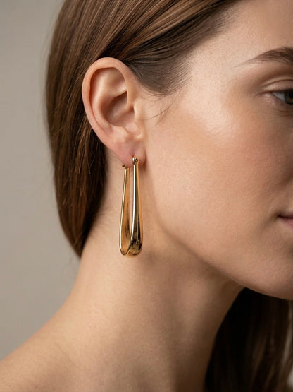 Sora | Elongated Hoop Earrings