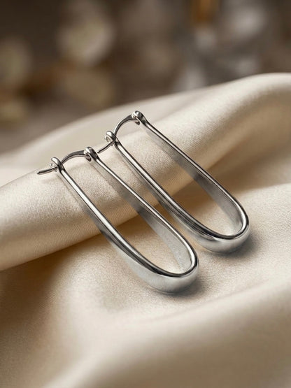 Sora | Elongated Hoop Earrings