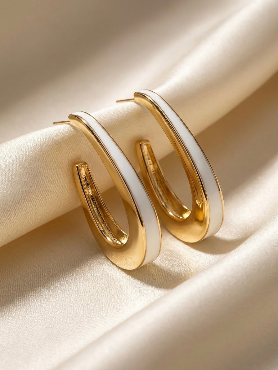 Curve | Enamel Hoop Earrings