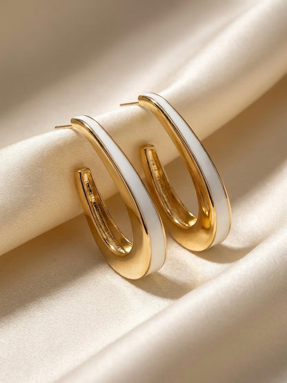 Curve | Enamel Hoop Earrings