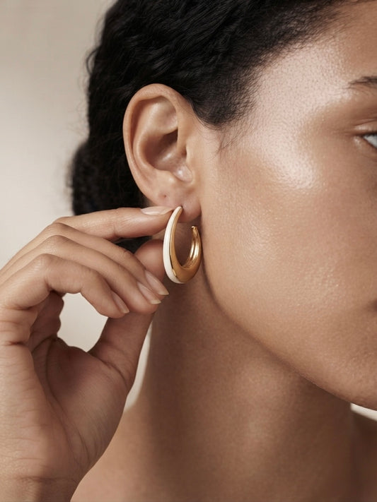 Curve | Enamel Hoop Earrings