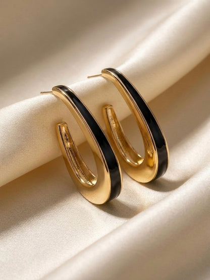 Curve | Enamel Hoop Earrings
