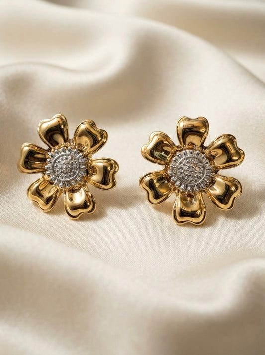 Flora | Gold Stud Earrings