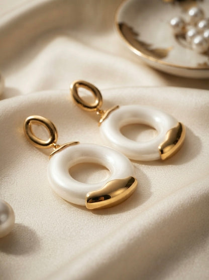 Lumina | Pearl White Drop Earrings