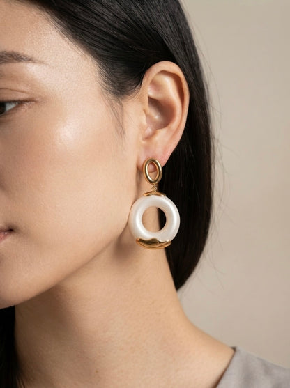 Lumina | Pearl White Drop Earrings