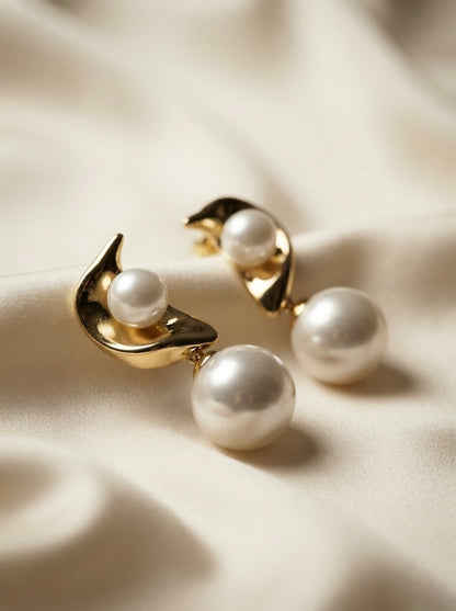 Crescent | Pearl Drop Earrings