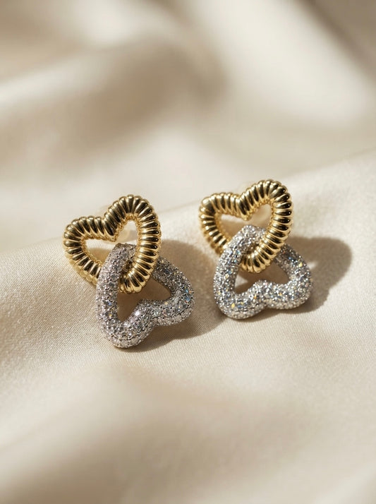 Twine | Two-Tone Heart Earrings