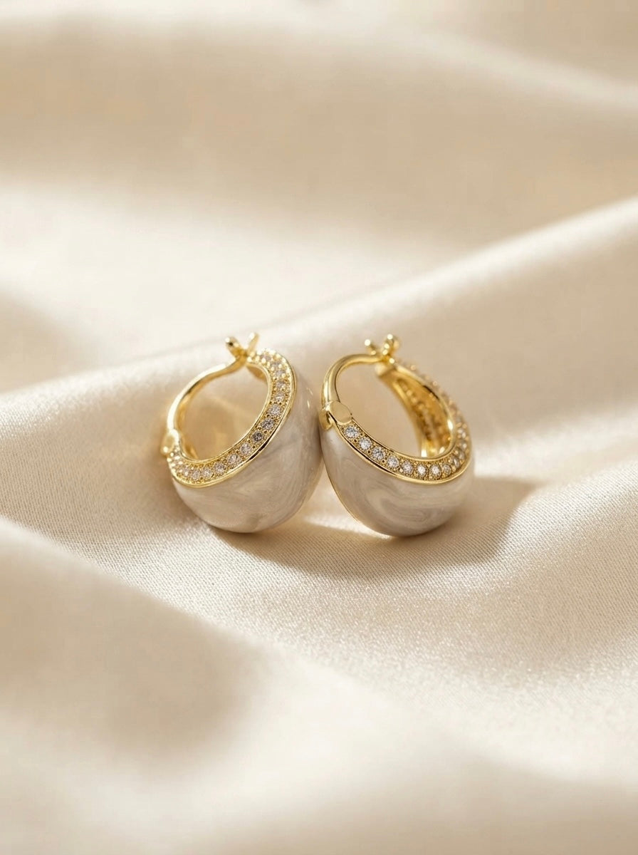 Lustre | Pearl Accent Hoops