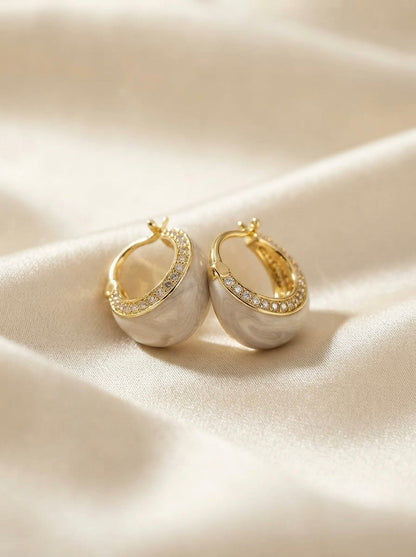 Lustre | Pearl Accent Hoops