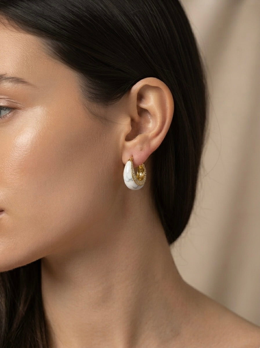 Lustre | Pearl Accent Hoops