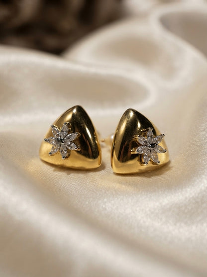 Pyramid Bloom | Crystal Stud Earrings