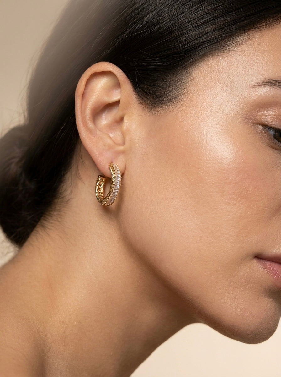 Liora | Crystal Twist Hoops