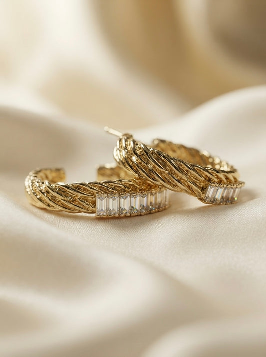 Liora | Crystal Twist Hoops