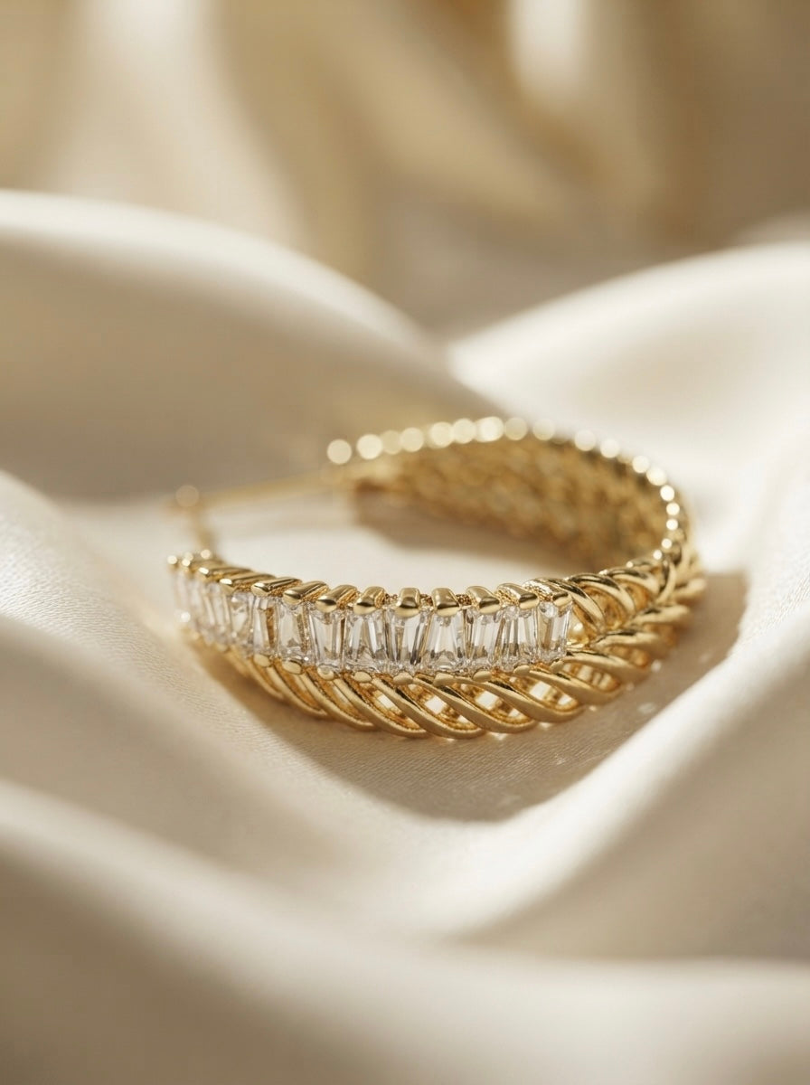 Liora | Crystal Twist Hoops