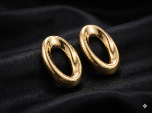 Évora Sculptural Oval Stud Earrings